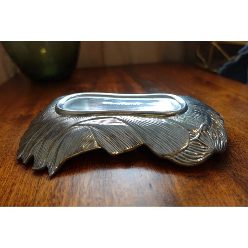 Vintage Fitz and‎ Floyd pewter leeks dish serving tray